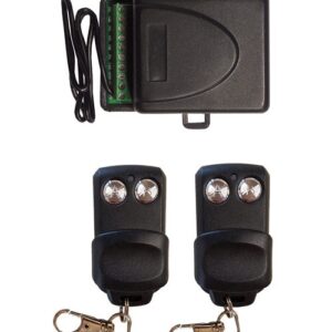 Kit Ricevente Radio 2 Canali Codice Fisso 433,92 + 2 Telecomandi Da Interno